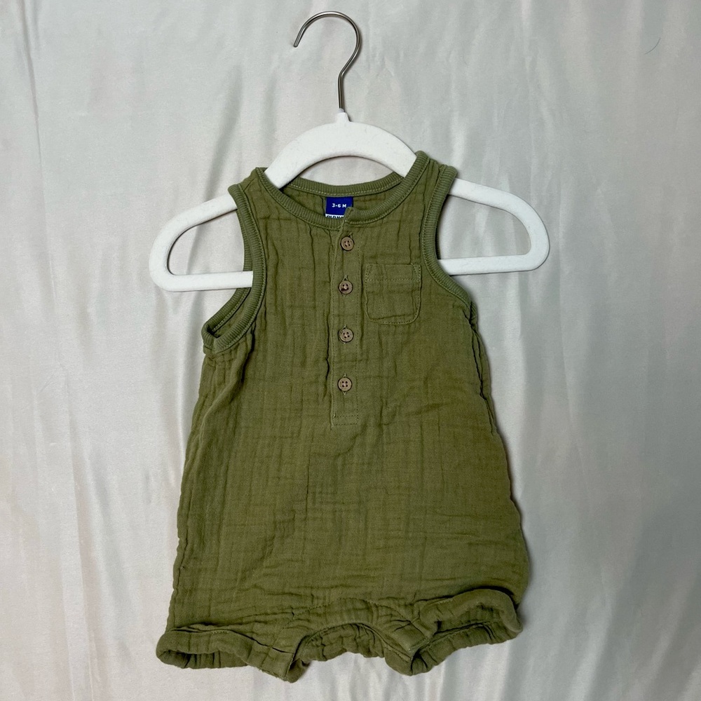 Old Navy Sleeveless Green Henley Romper